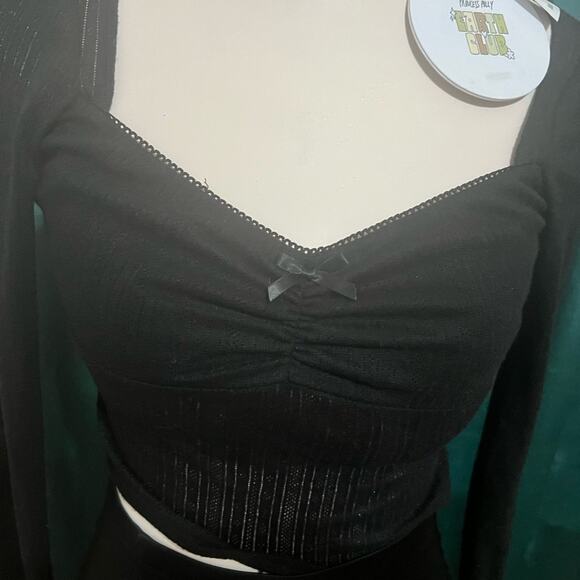 Princess Polly Elegant Black Long-Sleeve Top - Picture 3 of 5